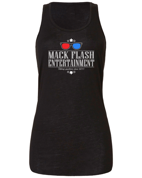 "Mack Flash Entertainment" Ladies' Flowy Racerback Tank with Printed logo