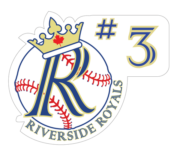 Riverside Minor Baseball Decal with Number