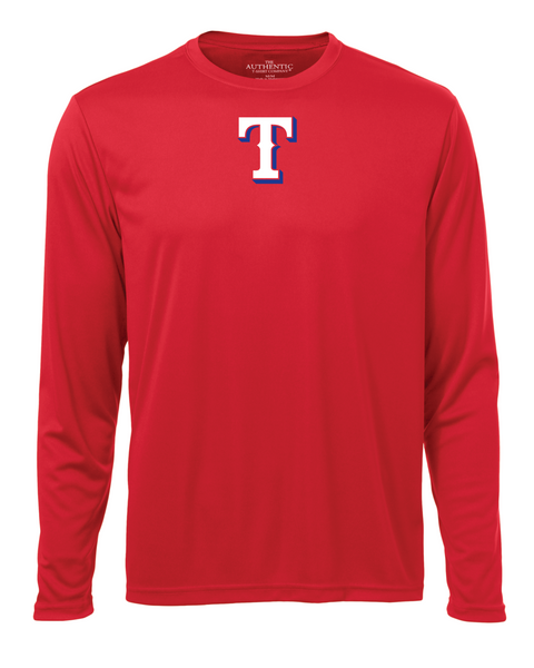 Rangers Adult "T" Logo Dri-Fit Long Sleeve