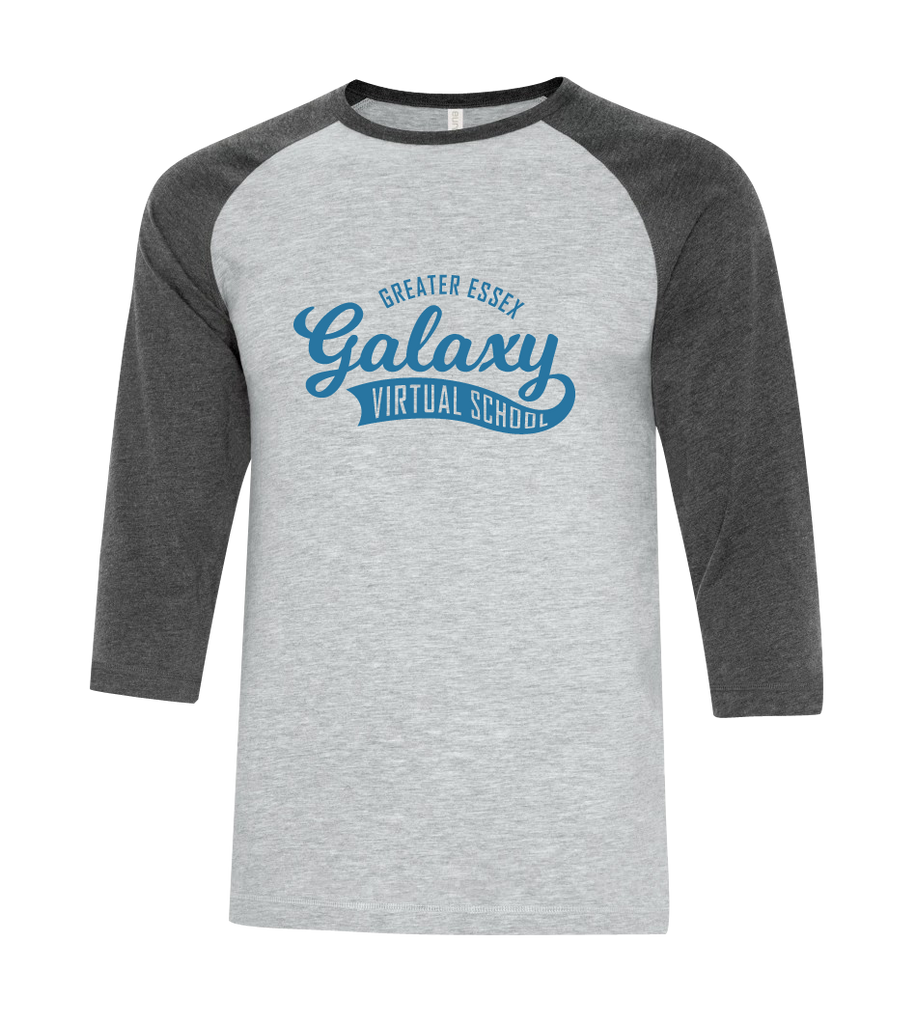 Galaxy Adult Two Toned Baseball T-Shirt with Printed Logo