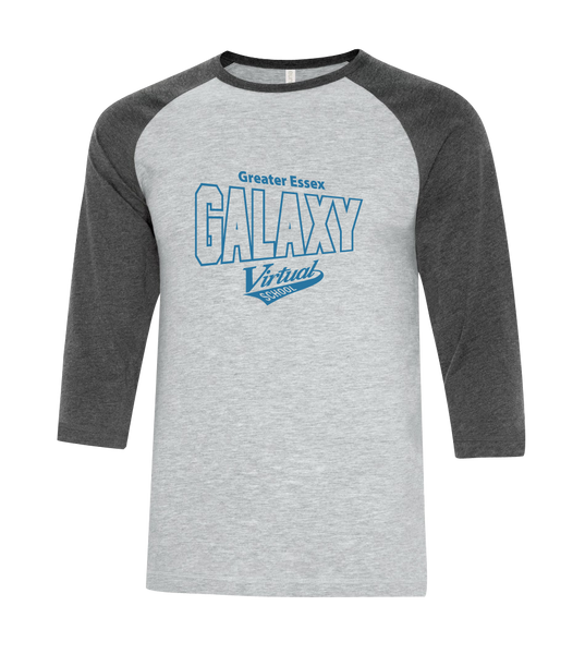 Galaxy Virtual School Staff Adult Two Toned Baseball T-Shirt with Printed Logo