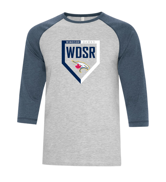 WDSR Youth Two Toned Baseball T-Shirt with Printed Logo