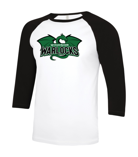 Warlocks Youth Two Toned Baseball T-Shirt with Printed Logo