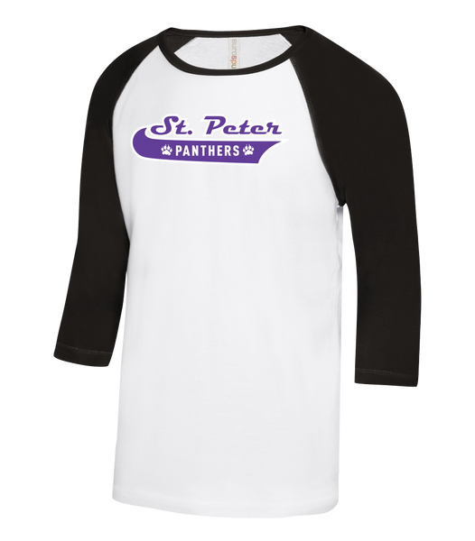 St. Peter Adult Two Toned Baseball T-Shirt with Printed Logo