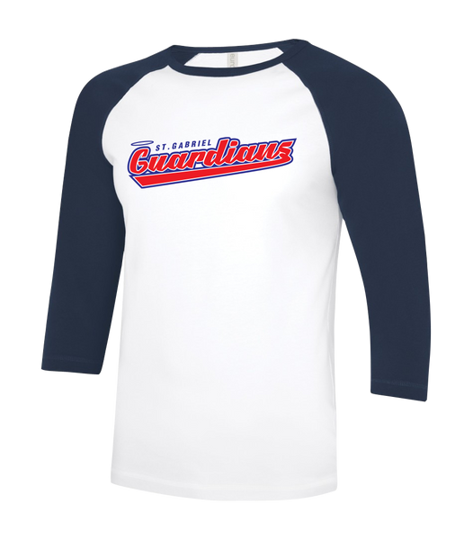 Guardians Adult Two Toned Baseball T-Shirt with Printed Logo