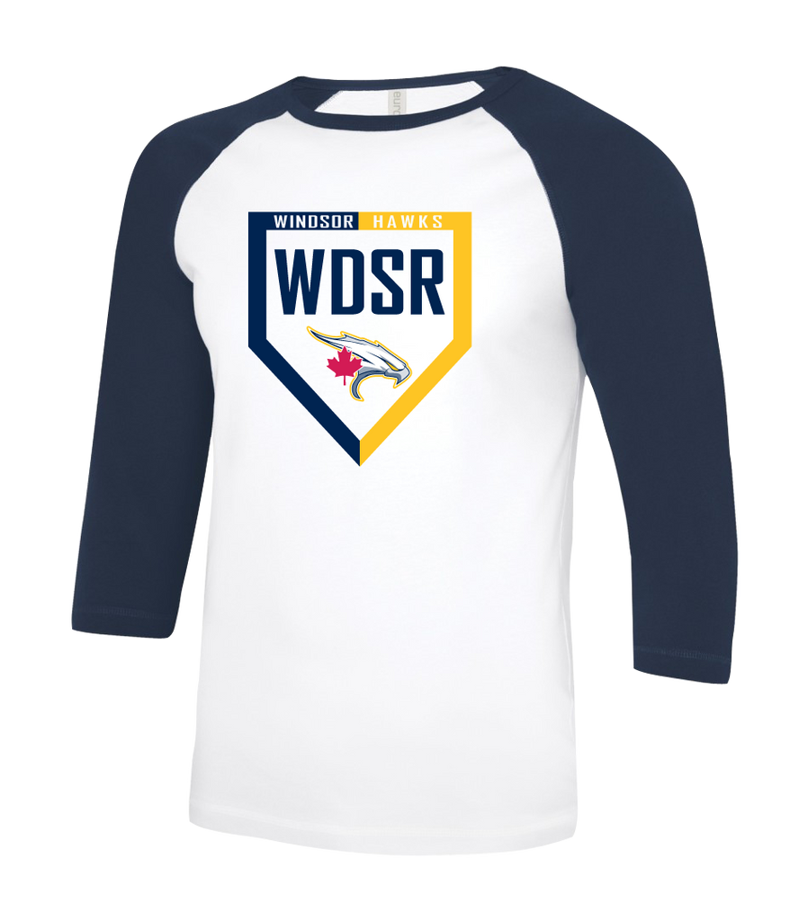 WDSR Youth Two Toned Baseball T-Shirt with Printed Logo