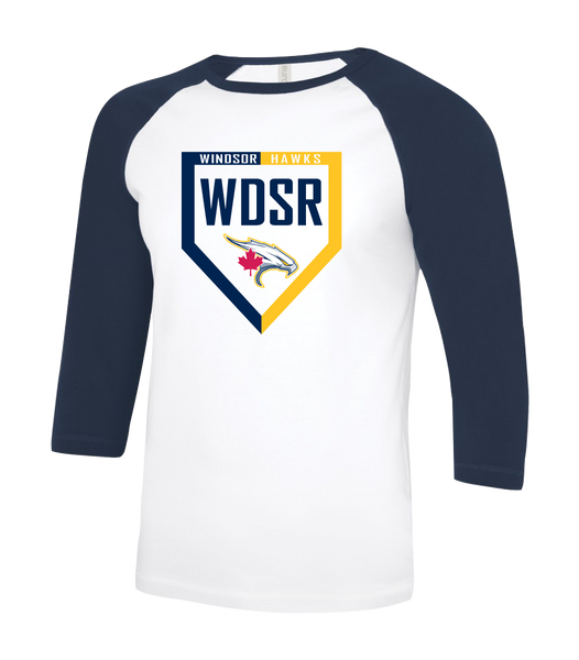 WDSR Adult Two Toned Baseball T-Shirt with Printed Logo