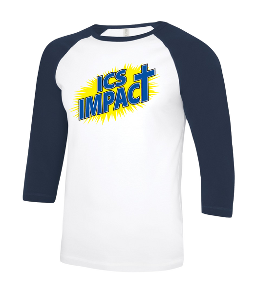 Impact Staff Two Toned Baseball T-Shirt with Printed Logo
