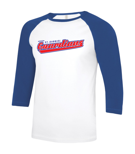 Guardians Adult Two Toned Baseball T-Shirt with Printed Logo