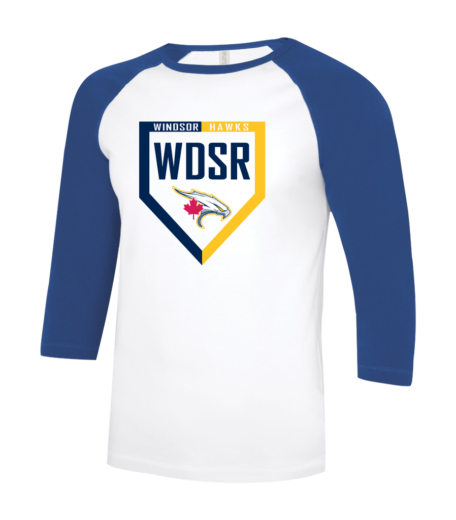 WDSR Adult Two Toned Baseball T-Shirt with Printed Logo