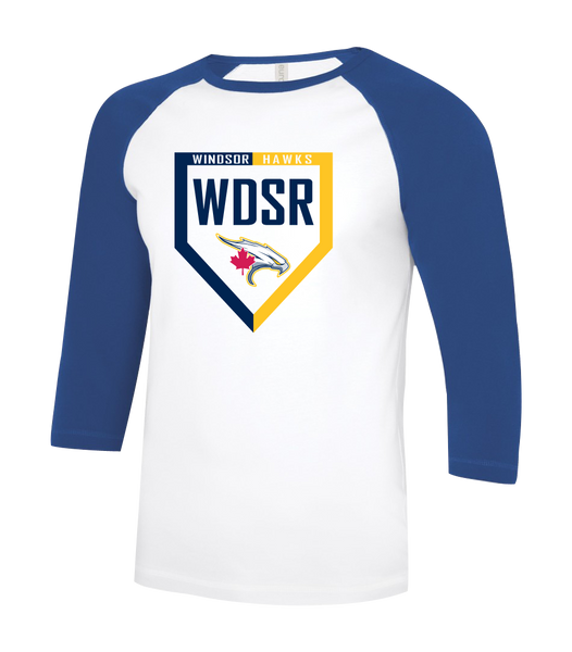 WDSR Adult Two Toned Baseball T-Shirt with Printed Logo