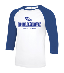 Eagles Staff Adult Two Toned Baseball T-Shirt with Printed Logo