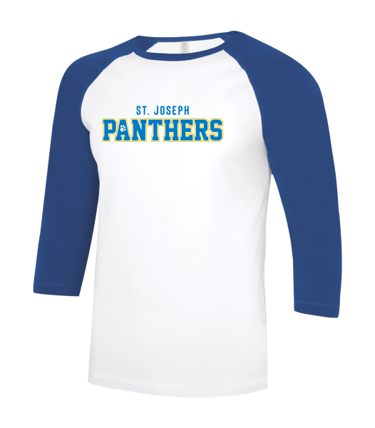 St. Joseph Staff Adult Two Toned Baseball T-Shirt with Printed Logo