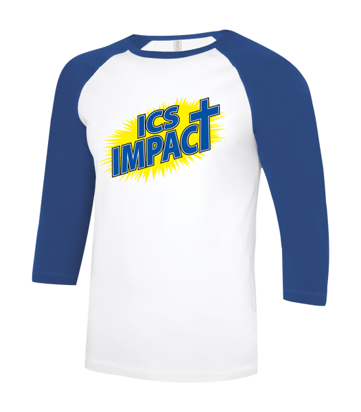 Impact Staff Two Toned Baseball T-Shirt with Printed Logo