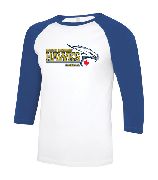 Walker Hawks Youth Two Toned Baseball T-Shirt with Printed Logo