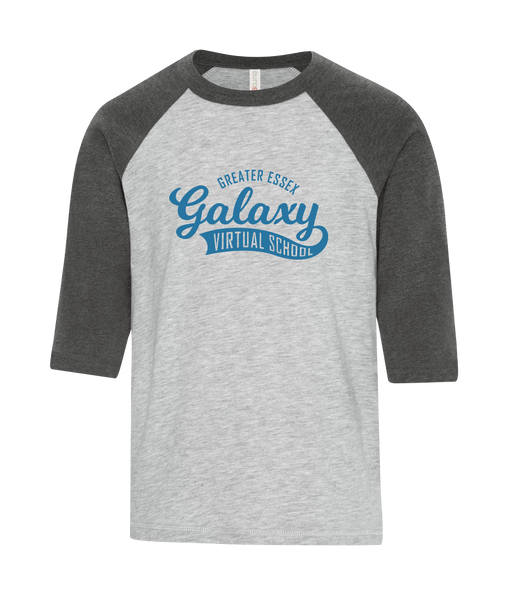 Galaxy Youth Two Toned Baseball T-Shirt with Printed Logo