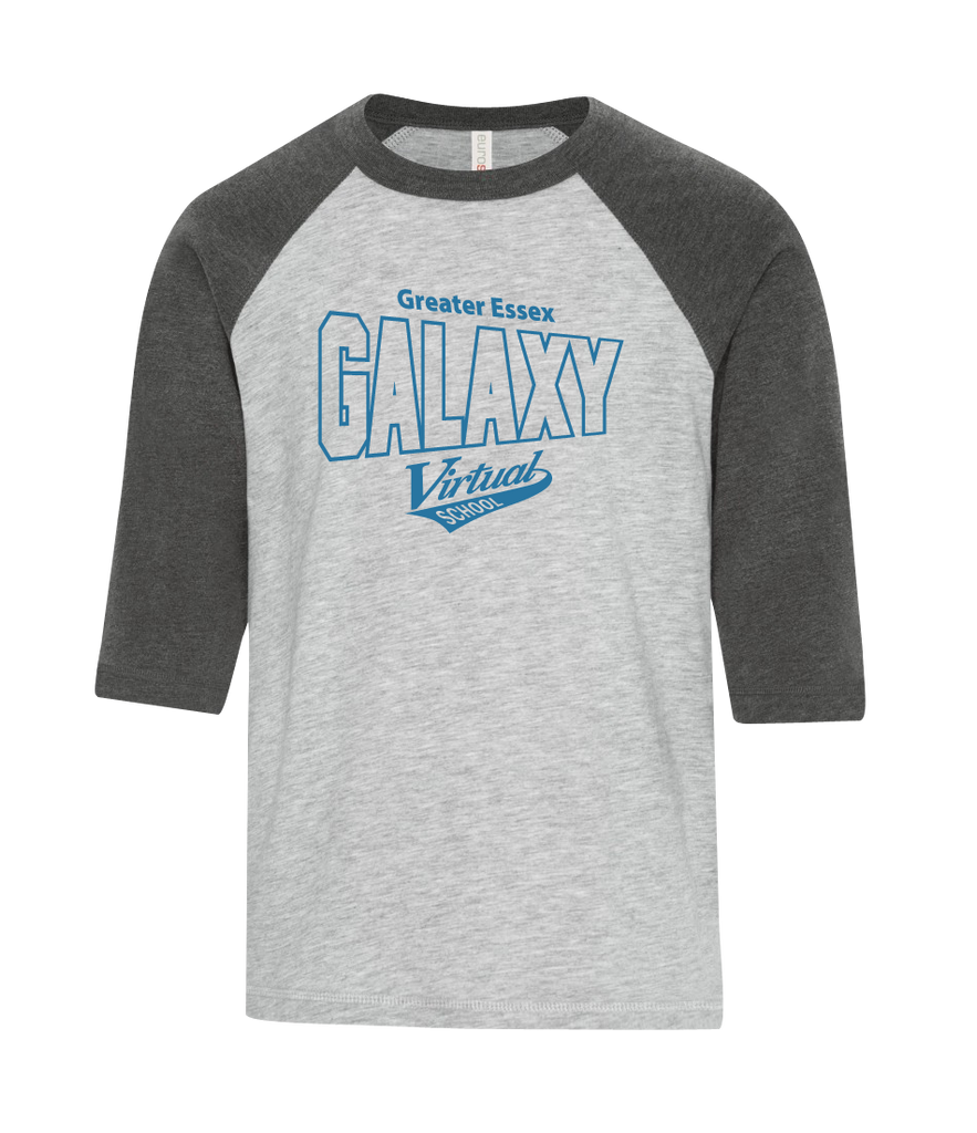 Galaxy Virtual School Youth Two Toned Baseball T-Shirt with Printed Logo