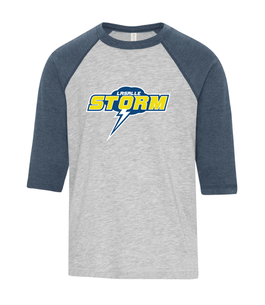 Storm Two Toned Baseball T-Shirt with Printed Logo ADULT