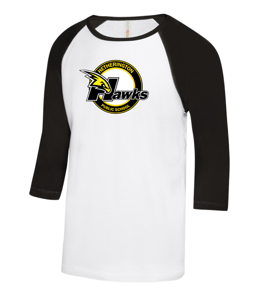 Hetherington Adult Two Toned Baseball T-Shirt with Printed Logo