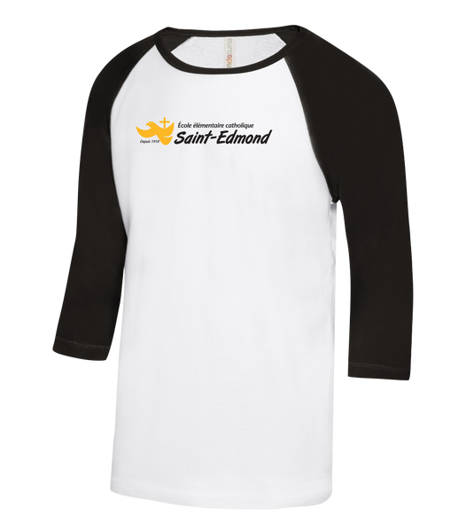 Saint-Edmond Youth Two Toned Baseball T-Shirt with Printed Logo