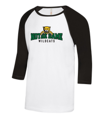 Wildcats Two Toned Baseball T-Shirt with Printed Logo YOUTH
