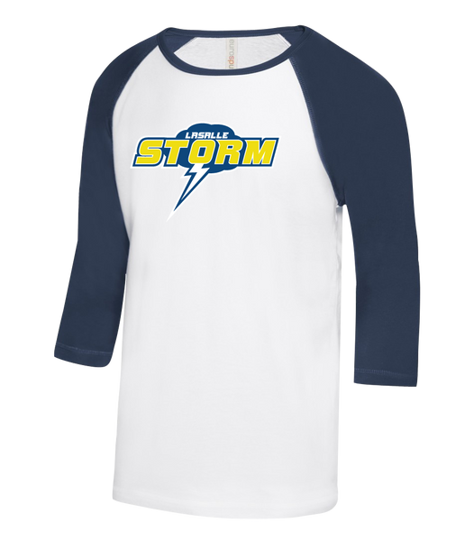 Storm Two Toned Baseball T-Shirt with Printed Logo YOUTH