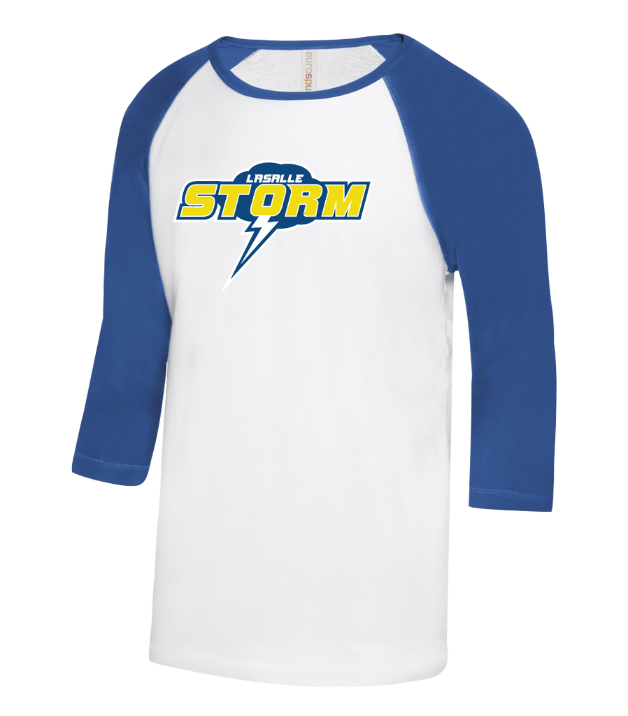 Storm Two Toned Baseball T-Shirt with Printed Logo YOUTH
