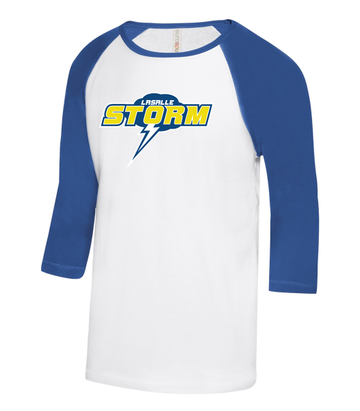 Storm Two Toned Baseball T-Shirt with Printed Logo ADULT