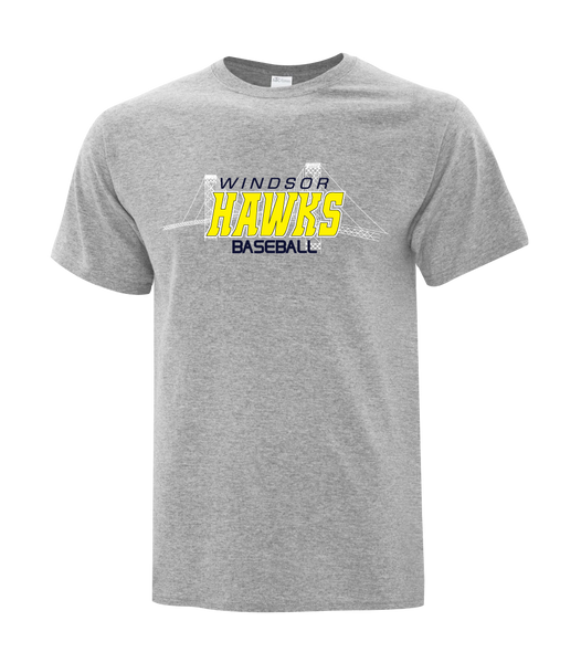 Windsor Hawks Baseball Youth Cotton T-Shirt with Printed logo