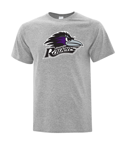 Roseville Ravens Adult Cotton T-Shirt with Printed logo