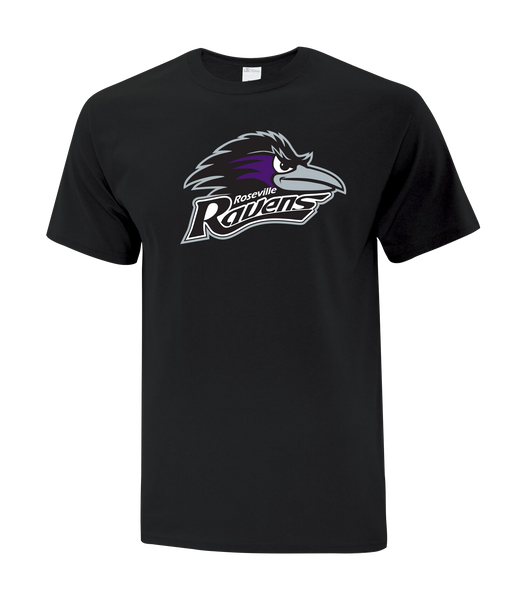 Roseville Ravens Adult Cotton T-Shirt with Printed logo