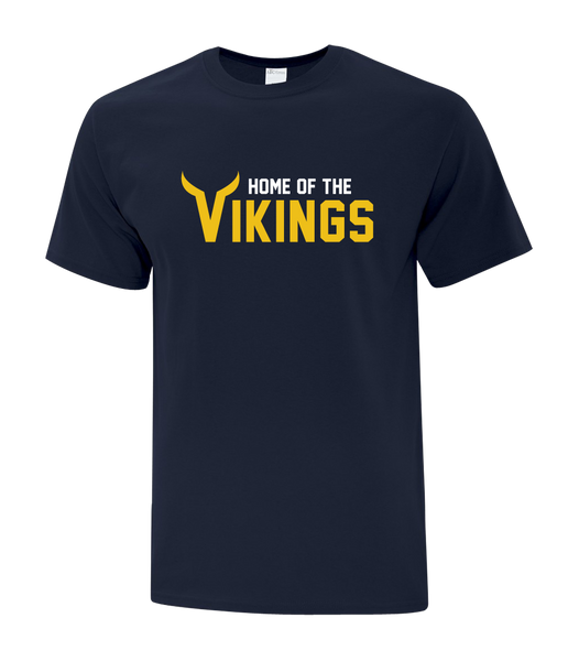 Home of the Vikings Adult Cotton T-Shirt with Printed logo