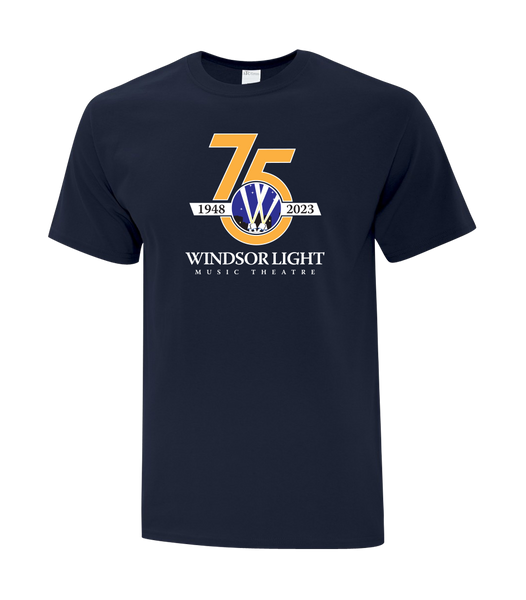 Windsor Light Music Theatre 75th Anniversary Adult Cotton T-Shirt with Printed logo