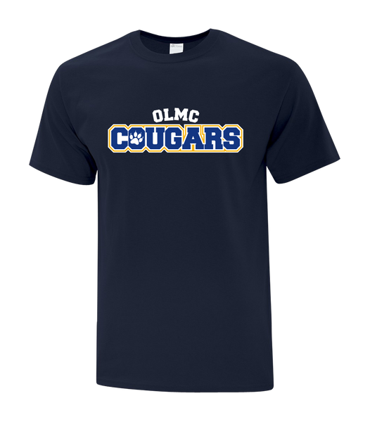 OLMC Cougars Adult Cotton T-Shirt with Printed logo
