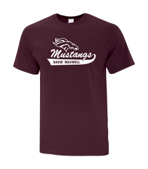 David Maxwell Mustangs Youth Cotton T-Shirt with Printed logo