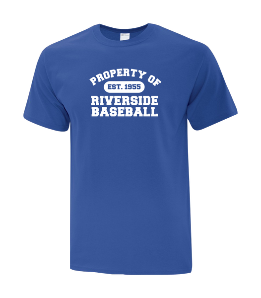 Property of Riverside Baseball Adult Cotton Tee
