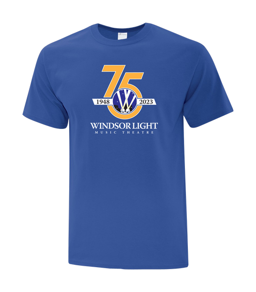 Windsor Light Music Theatre 75th Anniversary Adult Cotton T-Shirt with Printed logo