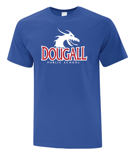 Dougall Adult Cotton T-Shirt with Printed logo