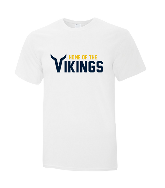 Home of the Vikings Adult Cotton T-Shirt with Printed logo