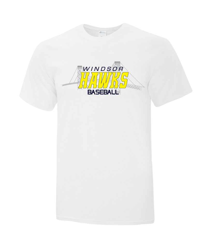 Windsor Hawks Baseball Youth Cotton T-Shirt with Printed logo