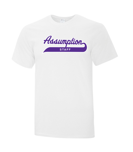 Assumption Staff Cotton Adult T-Shirt with Printed logo