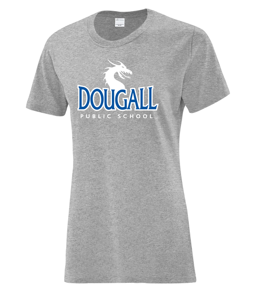 Dougall Staff Ladies Cotton T-Shirt with Printed logo