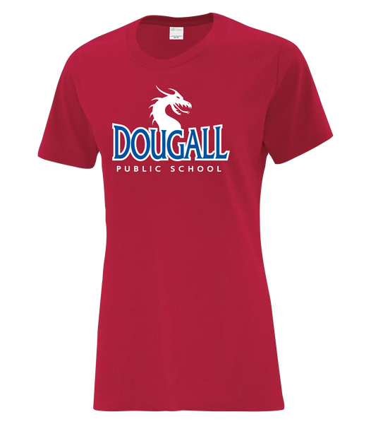 Dougall Staff Ladies Cotton T-Shirt with Printed logo