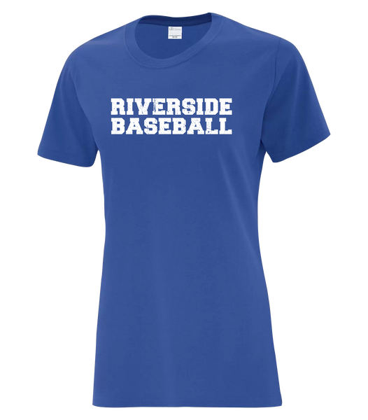 Riverside Baseball 'Distressed' Ladies Cotton Tee