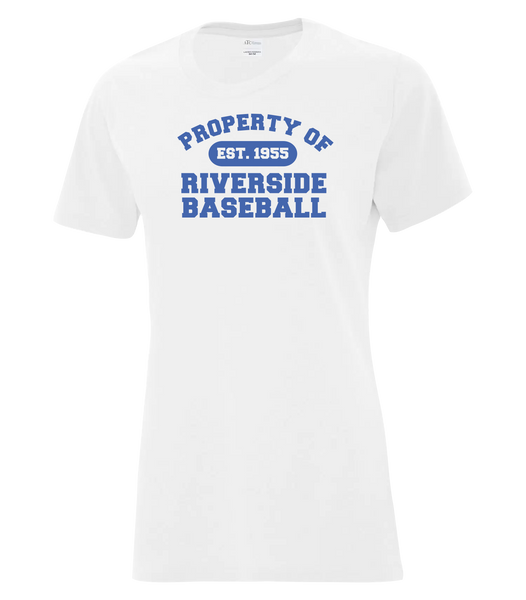 Property of Riverside Baseball Ladies Cotton Tee