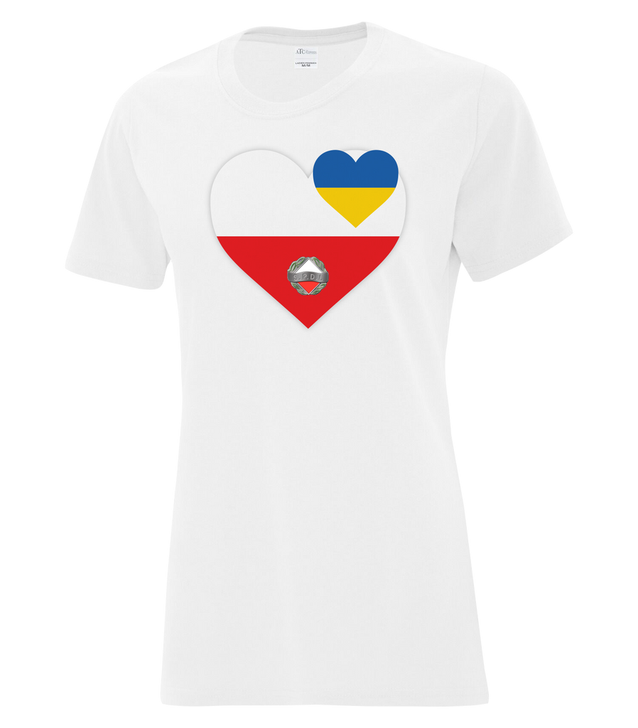 Ukraine Strong Cotton Ladies T-Shirt with Printed logo