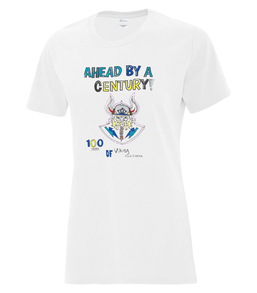 AHEAD BY A CENTURY Ladies Cotton T-Shirt with Printed logo