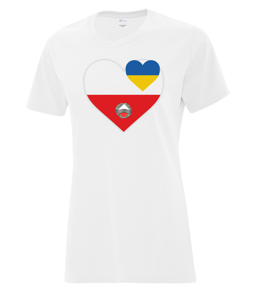 Ukraine Strong Cotton Ladies T-Shirt with Printed logo