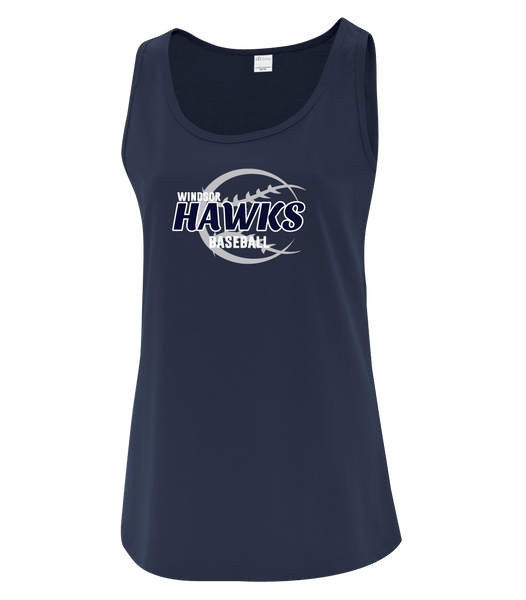 Hawks Baseball Ladies Cotton Tank Top