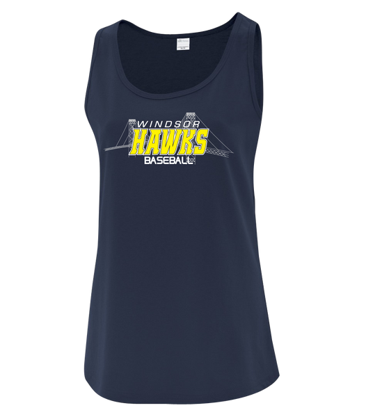 Windsor Hawks Baseball Ladies Cotton Tank Top